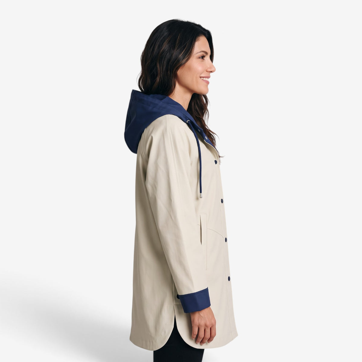 Gabardina Larga con Capucha para Mujer