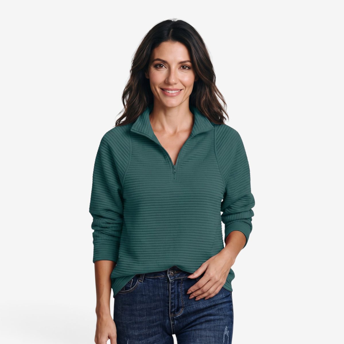 Sudadera con Cuello Alto y Cremallera