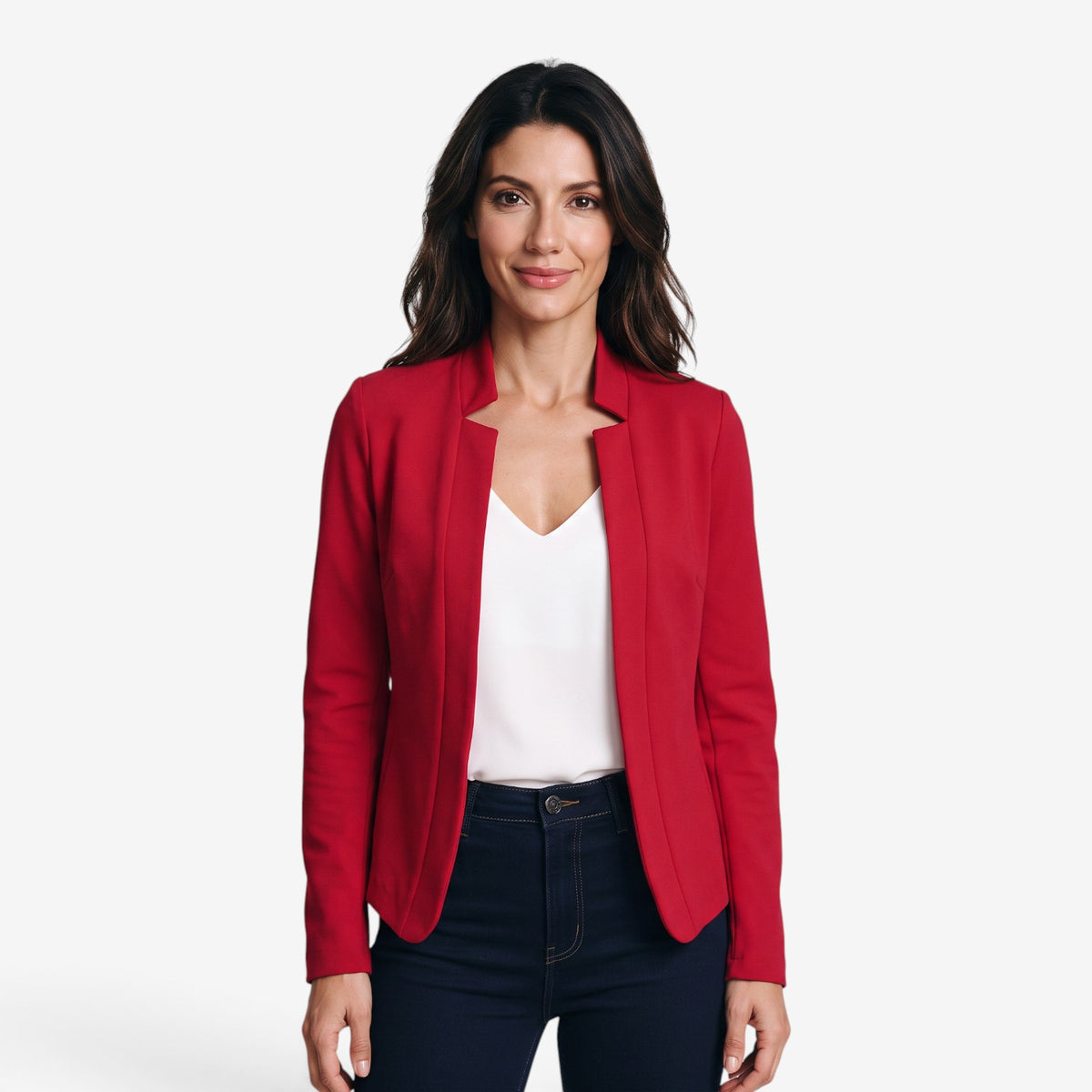 Blazer Entallada de Manga Larga para Mujer