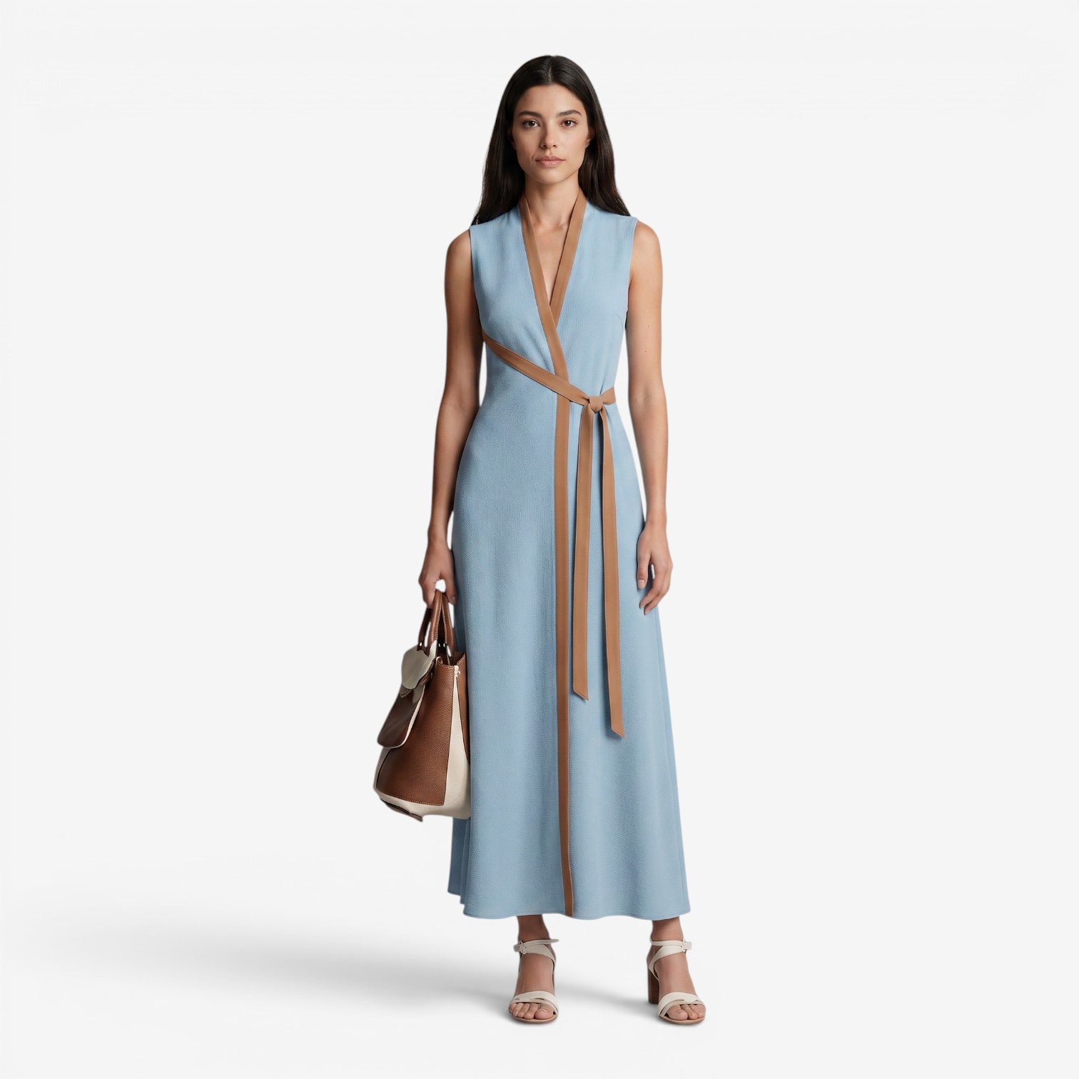 Vestido Maxi Color Block para Mujer