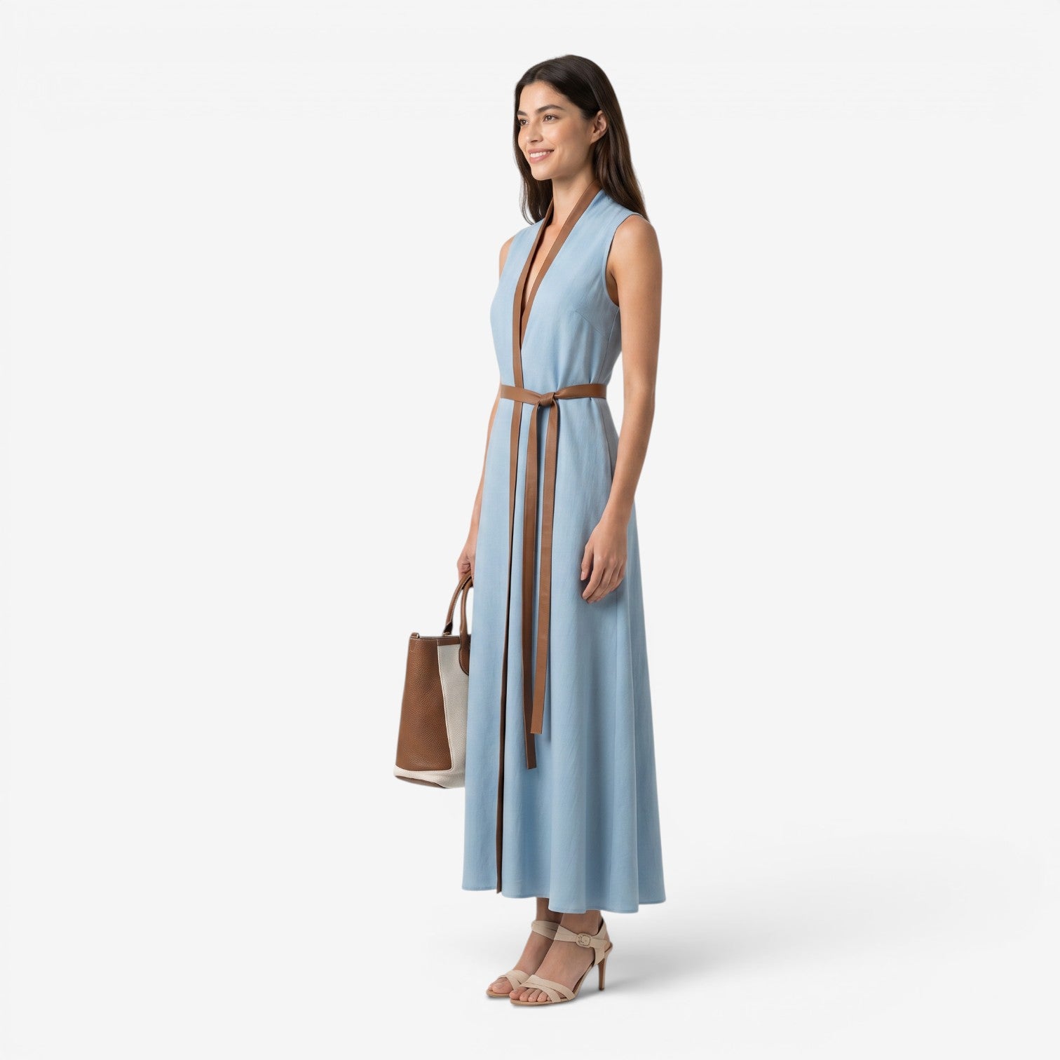 Vestido Maxi Color Block para Mujer