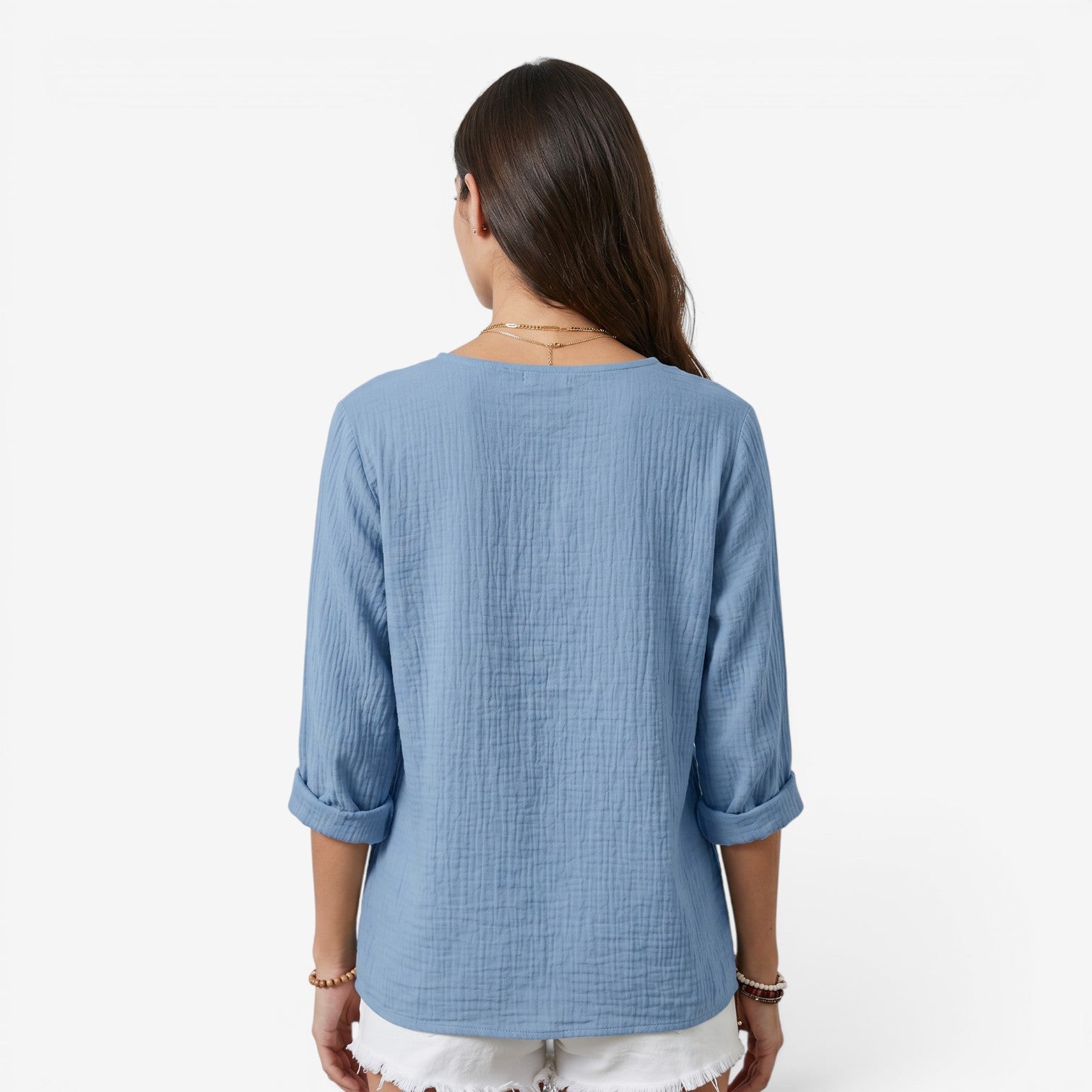 Camiseta de Manga Larga con Cuello V
