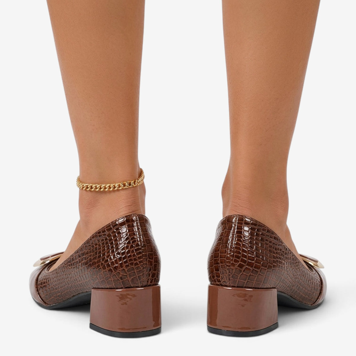 Zapatos de Tacón con Hebilla Geométrica para Mujer