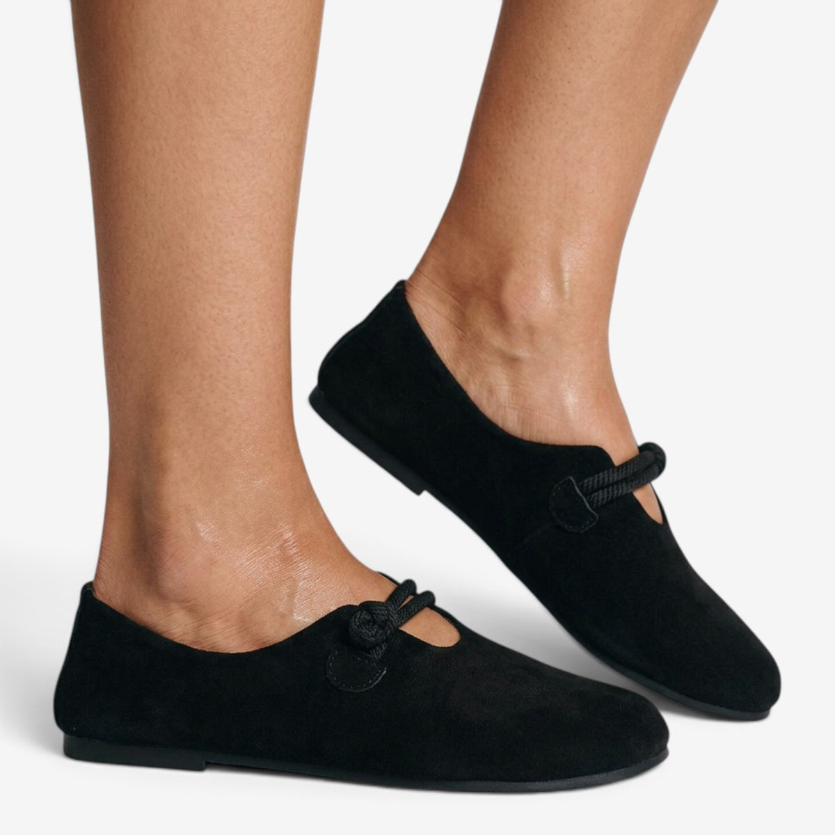 Zapatos Planos de Ante con Cordones para Mujer