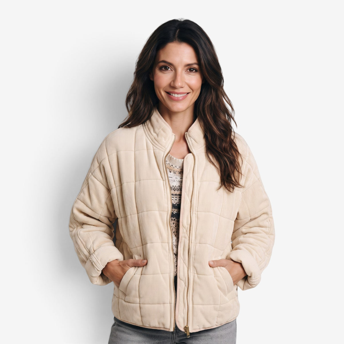 Chaqueta Acolchada con Cremallera para Mujer