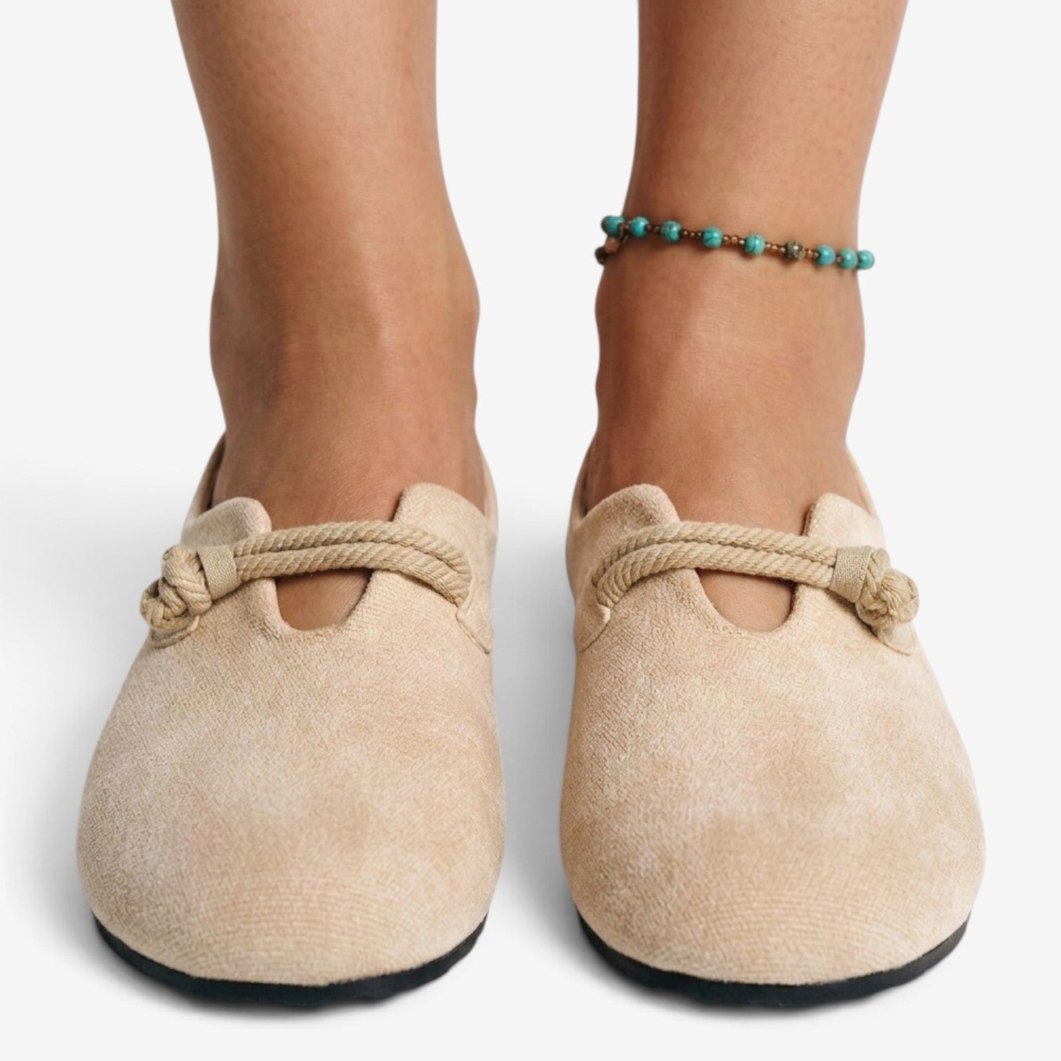 Zapatos Planos de Ante con Cordones para Mujer