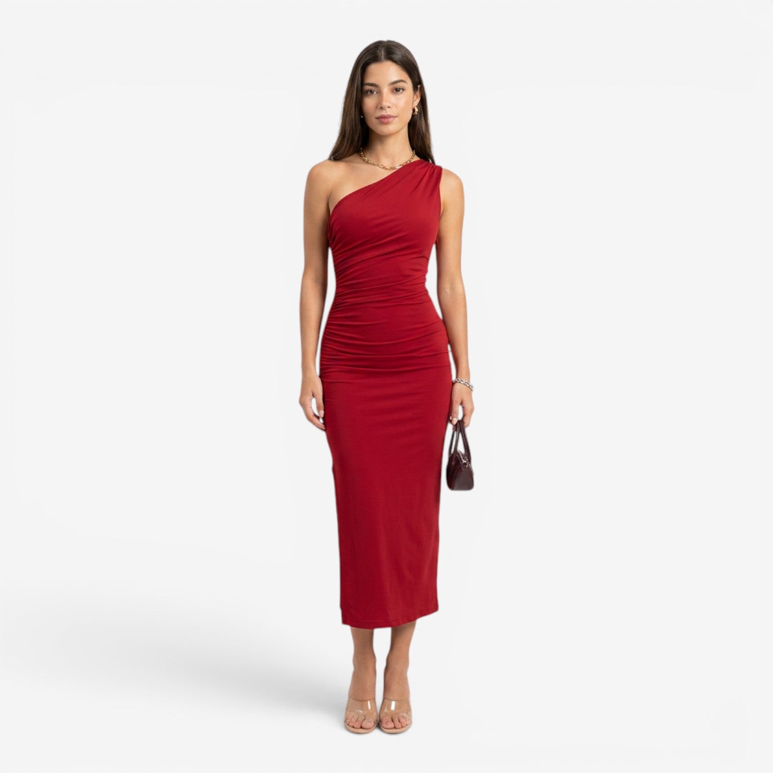 Vestido Largo de Un Hombro para Mujer