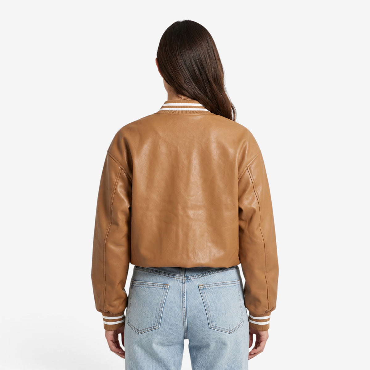 Chaqueta Bomber Efecto Piel para Mujer