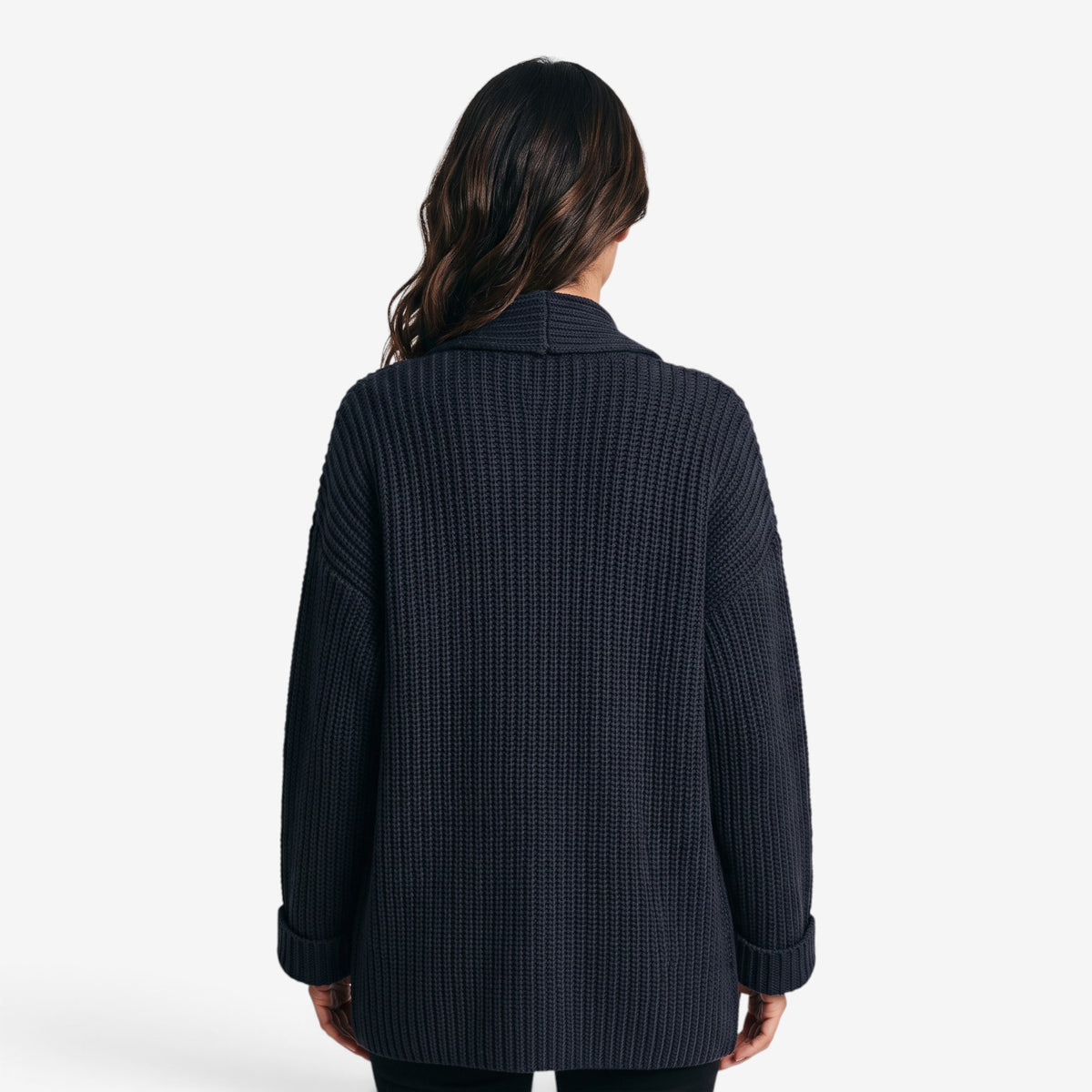 Cárdigan Largo de Punto con Bolsillos para Mujer