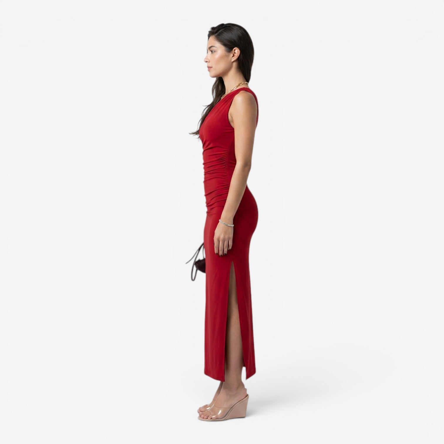 Vestido Largo de Un Hombro para Mujer