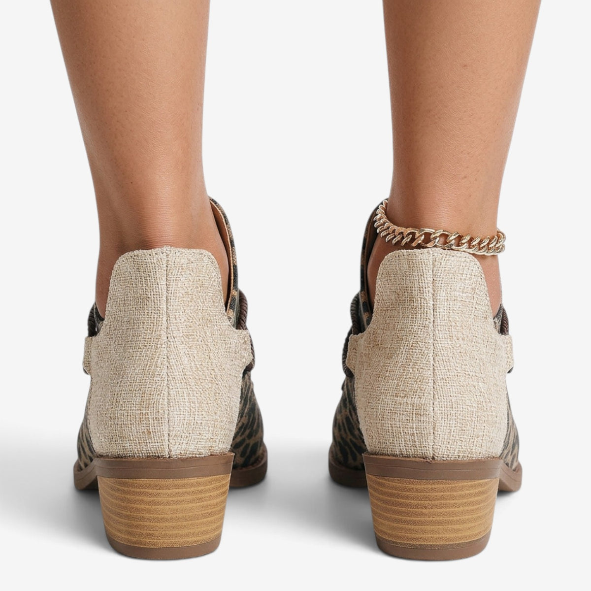 Botines de Leopardo con Punta Fina para Mujer