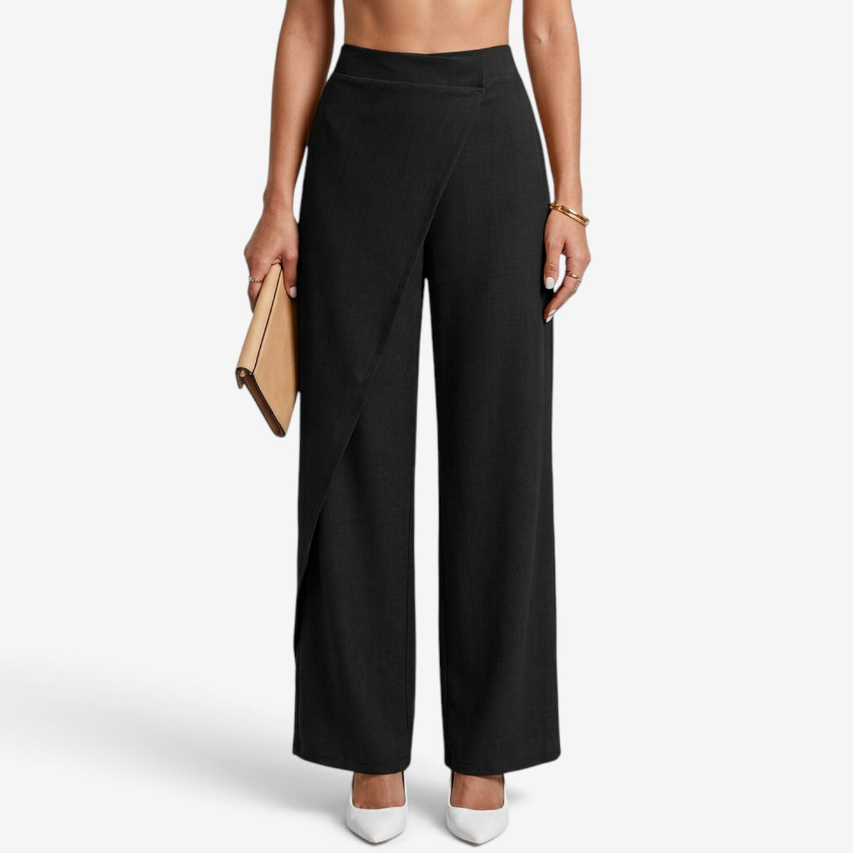 Pantalón Palazzo con Diseño Cruzado para Mujer