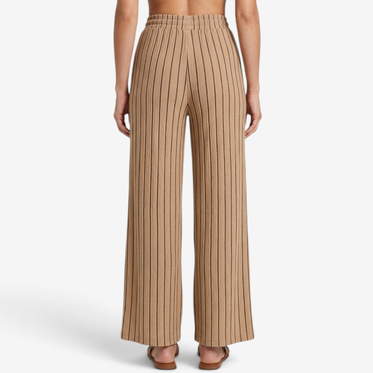 Pantalón Casual de Rayas con Cordón para Mujer