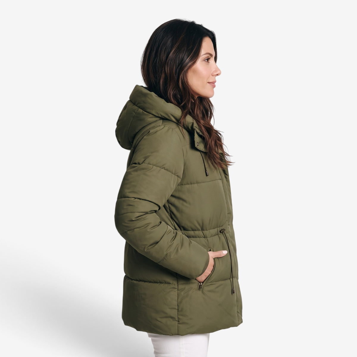 Abrigo Acolchado con Capucha para Mujer