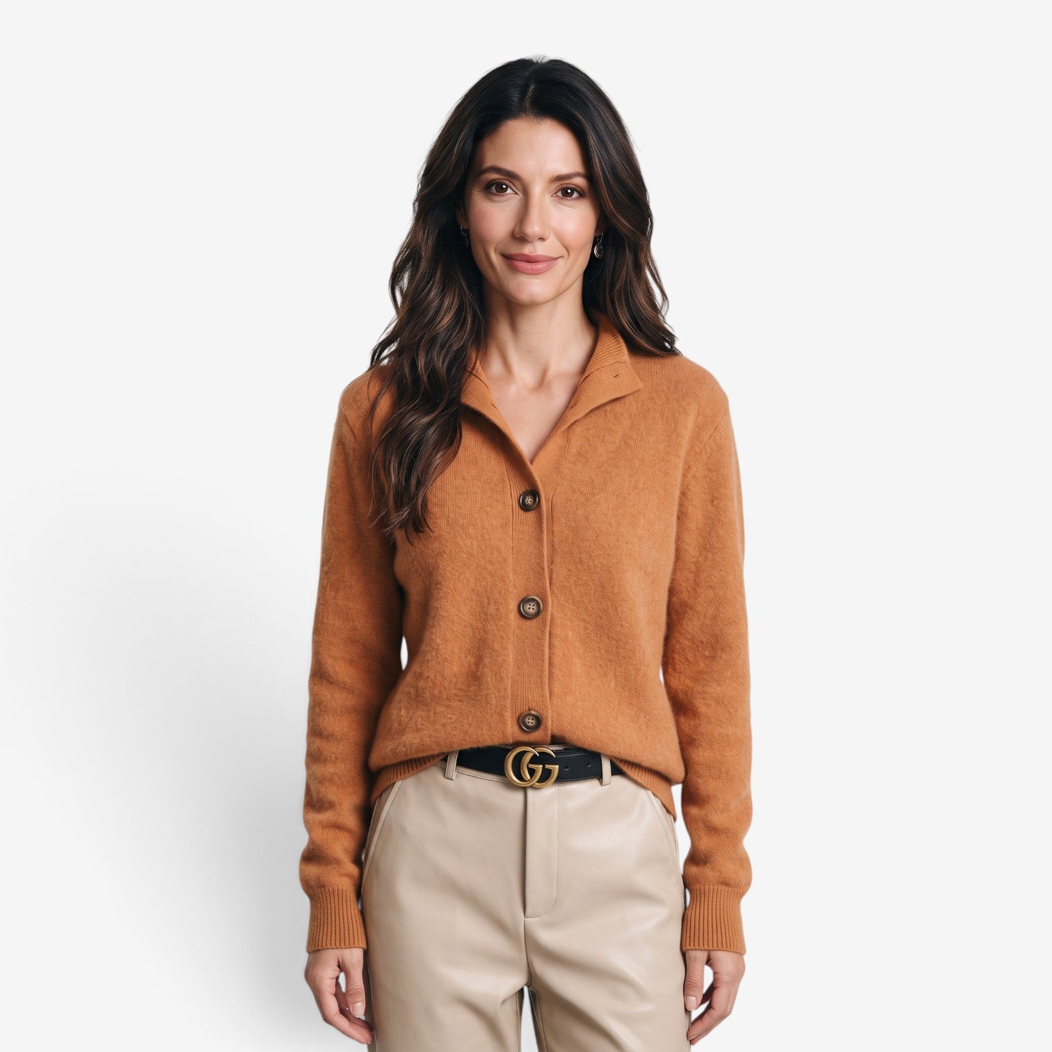 Cárdigan de Punto con Cuello Alto para Mujer