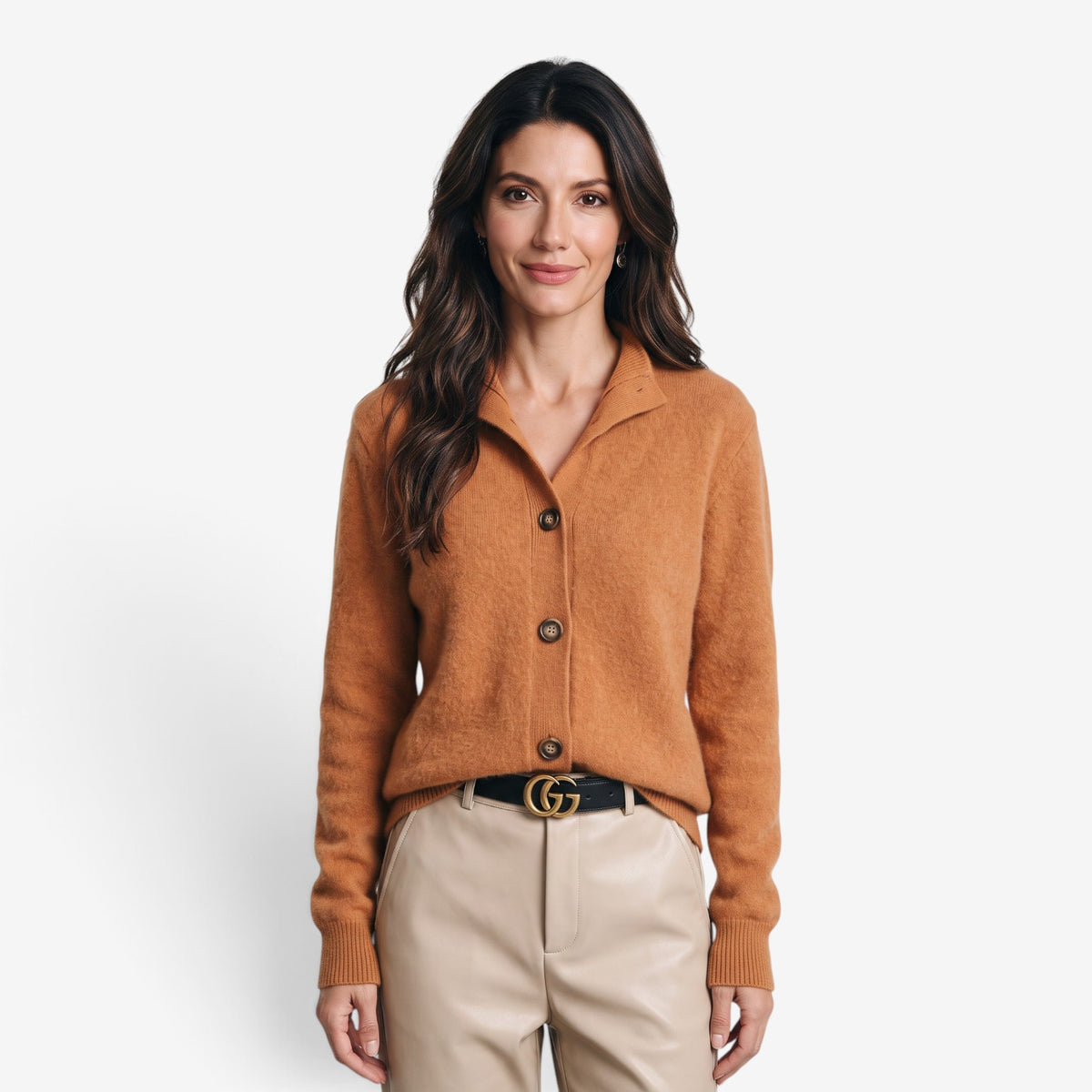 Cárdigan de Punto con Cuello Alto para Mujer