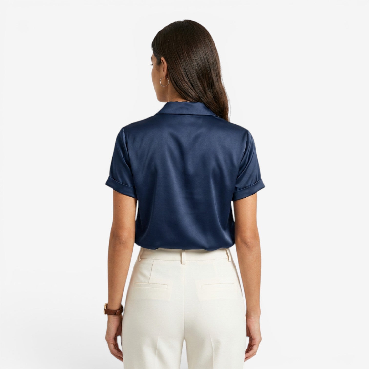 Blusa de Satén con Botones