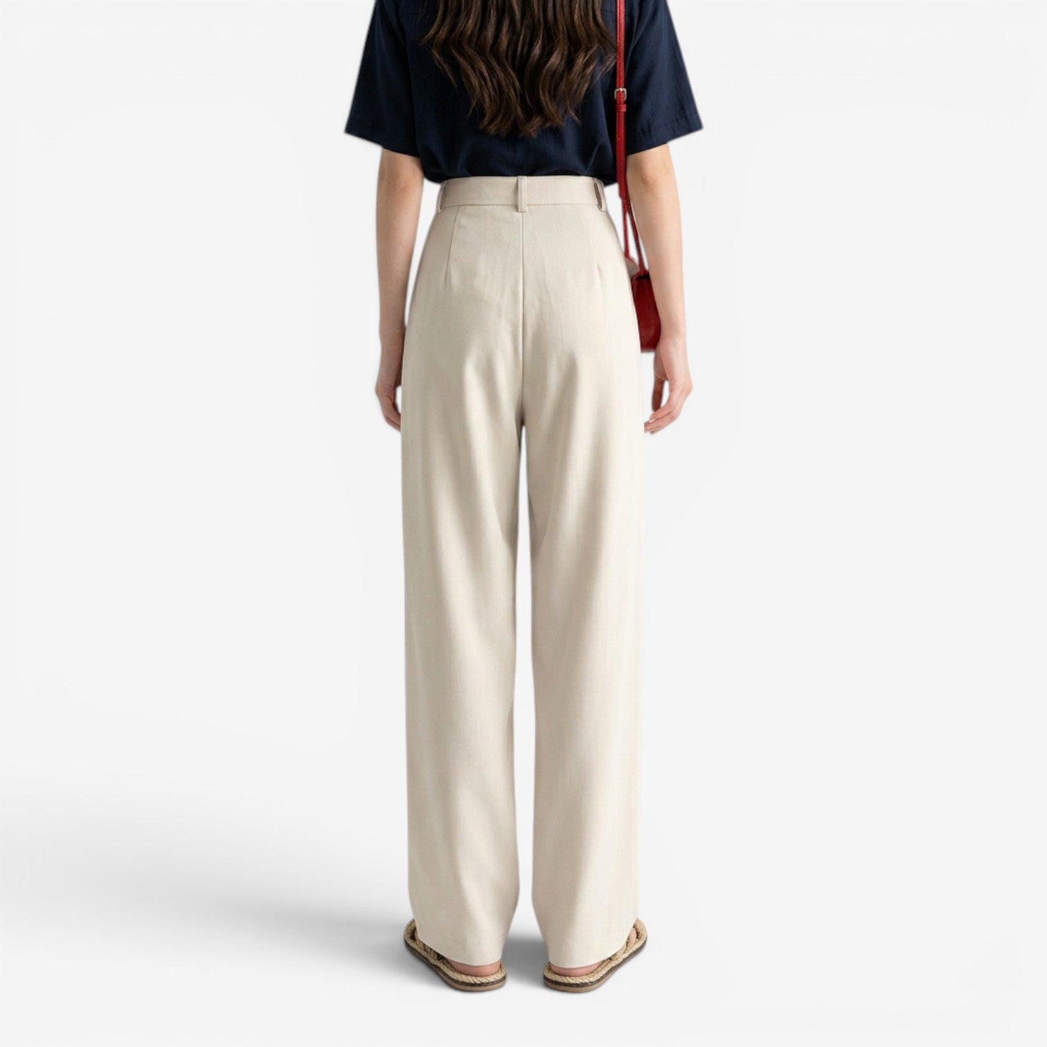 Pantalón Recto de Cintura Alta