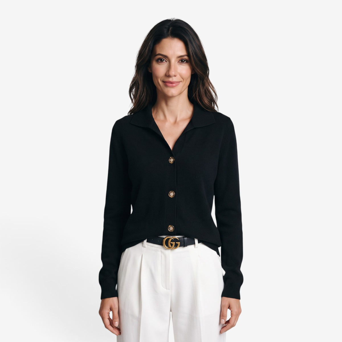 Cárdigan de Punto con Cuello Alto para Mujer