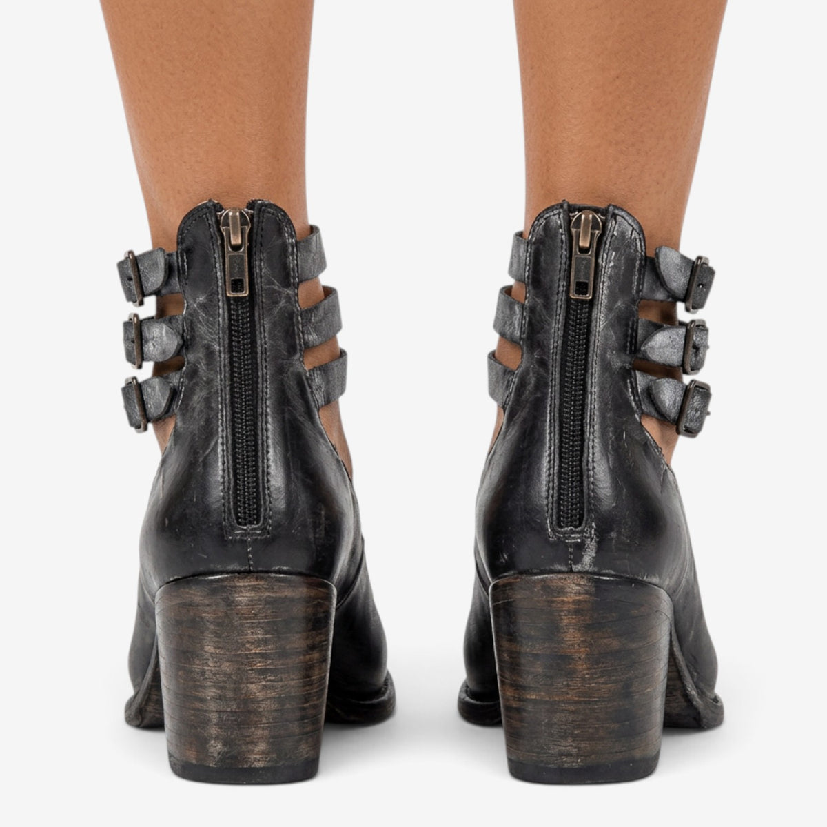 Zapatos de Tacón con Triple Hebilla para Mujer