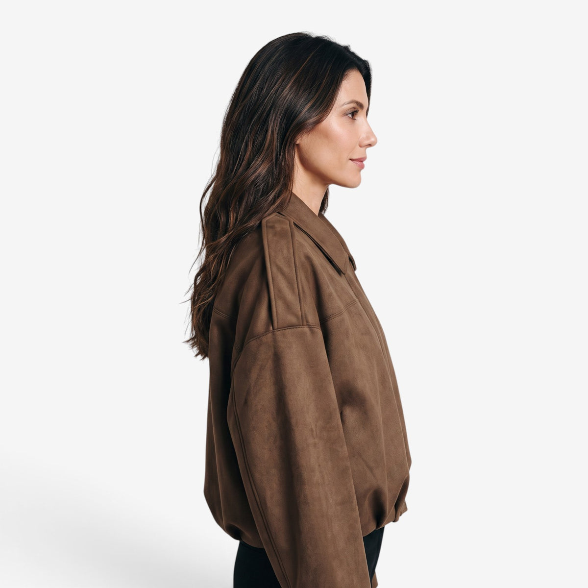 Chaqueta de Ante Holgada para Mujer