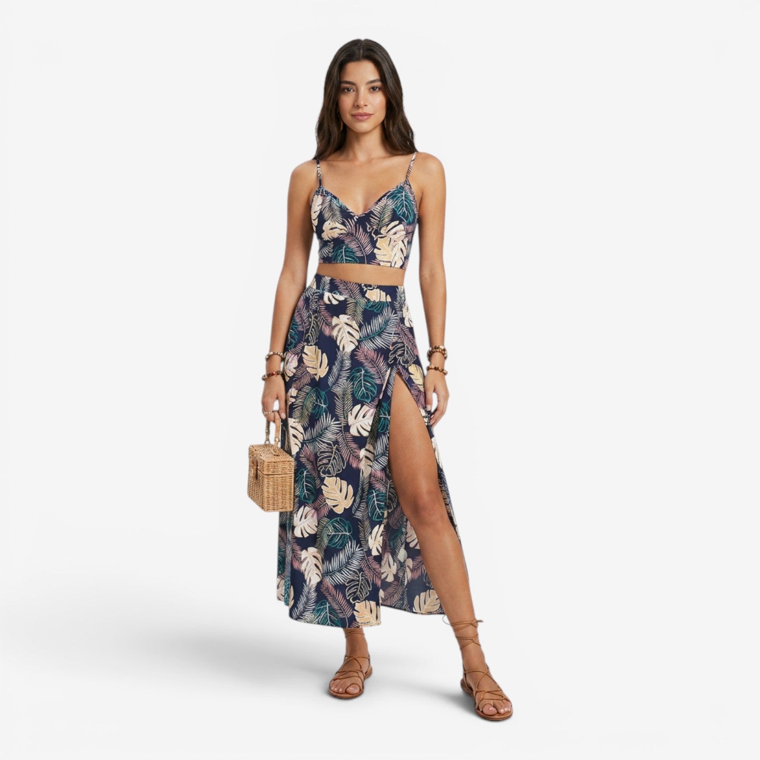 Conjunto Top y Falda con Abertura para Mujer