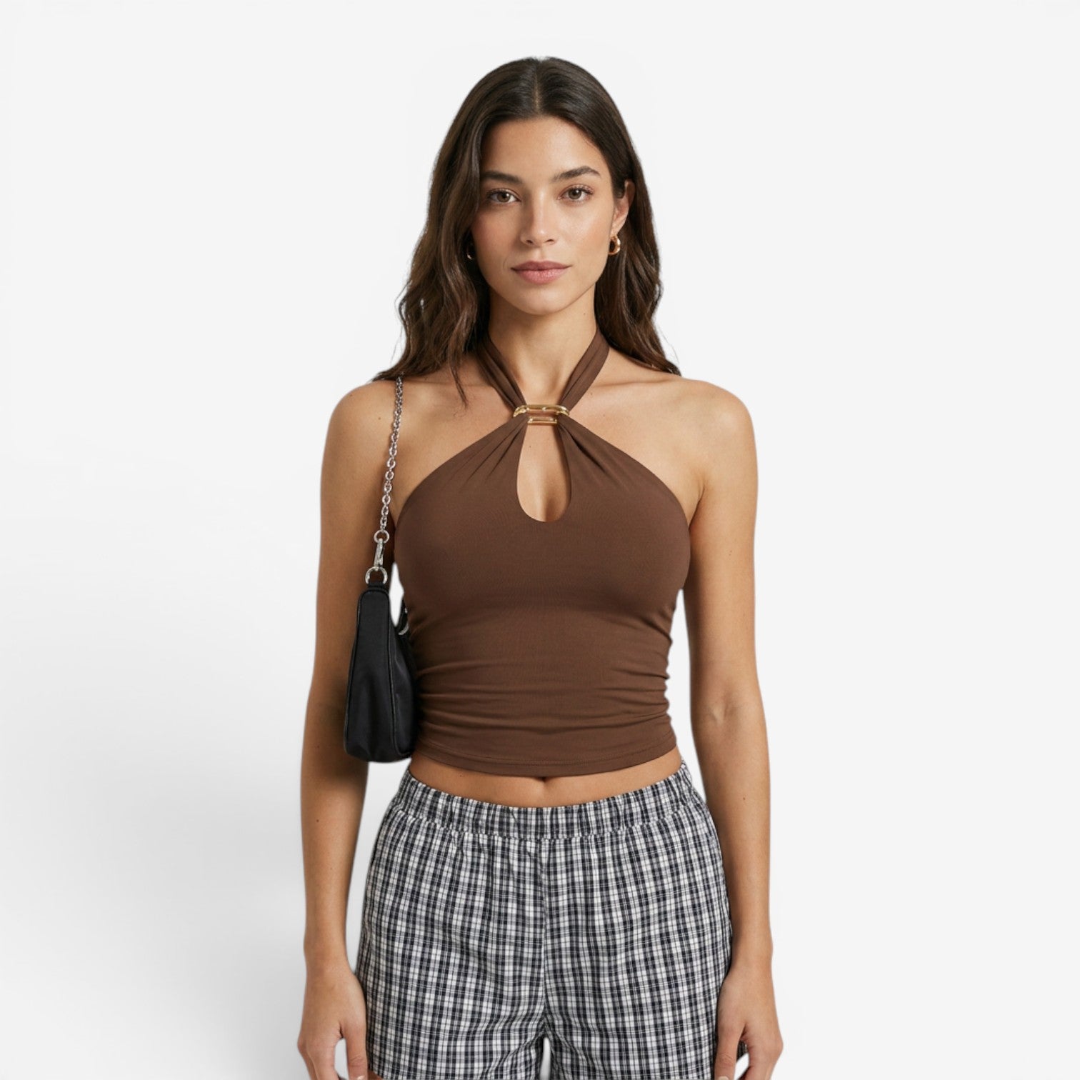 Top Halter Básico de Espalda Descubierta