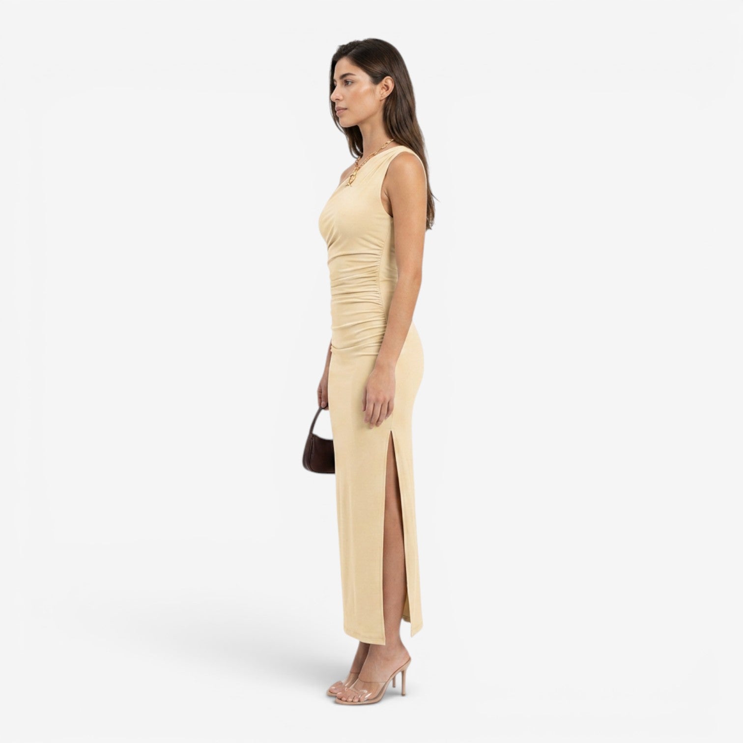 Vestido Largo de Un Hombro para Mujer