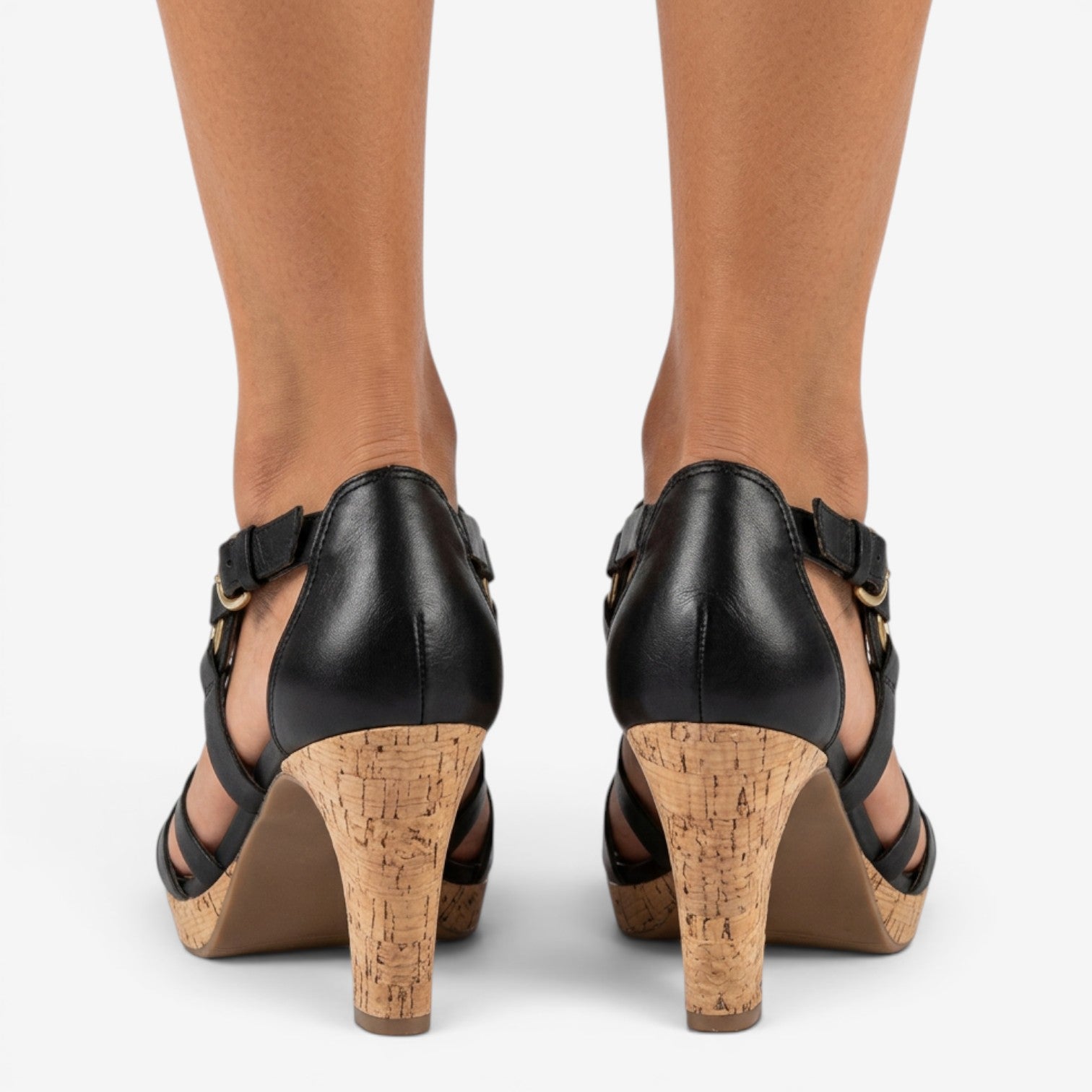 Sandalias Peep Toe de Tacón Ancho para Mujer