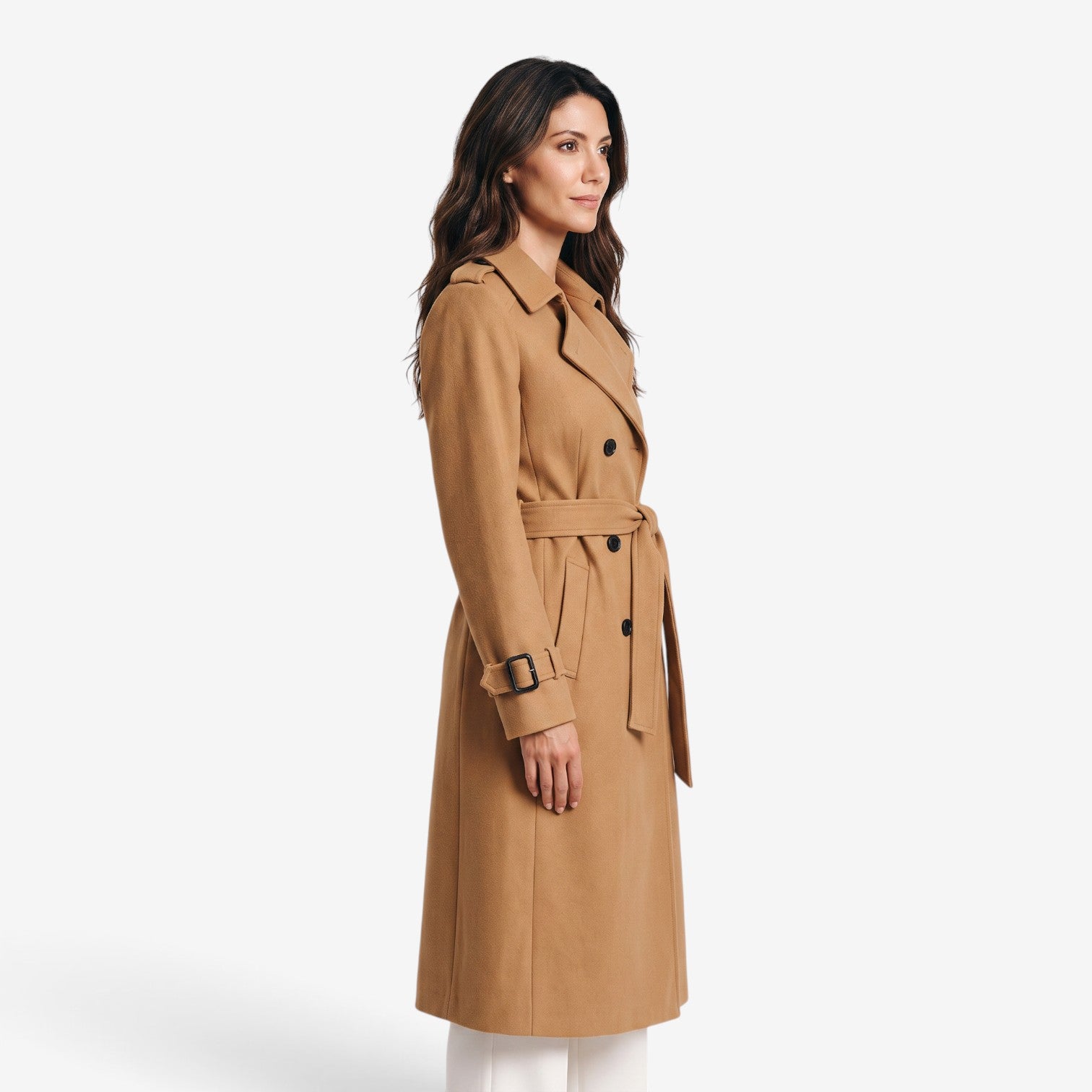 Gabardina Larga con Cinturón para Mujer
