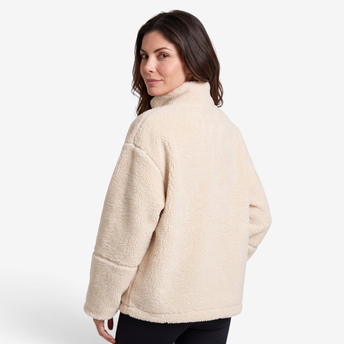 Chaqueta Borreguito con Cuello Alto para Mujer
