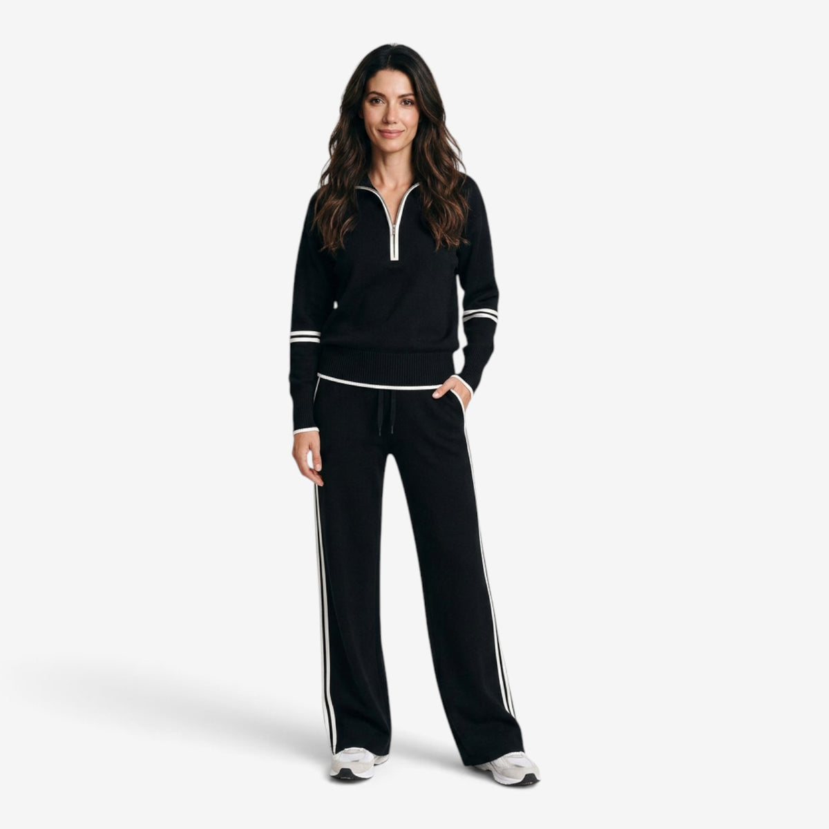 Conjunto Casual con Media Cremallera para Mujer