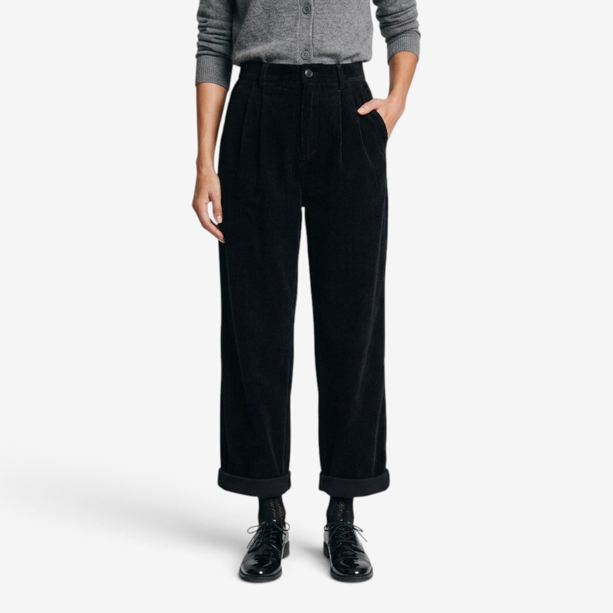 Pantalón de Pana de Pierna Ancha para Mujer