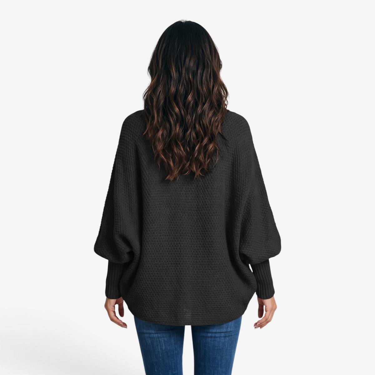 Cárdigan de Punto Abierto con Cuello Amplio para Mujer