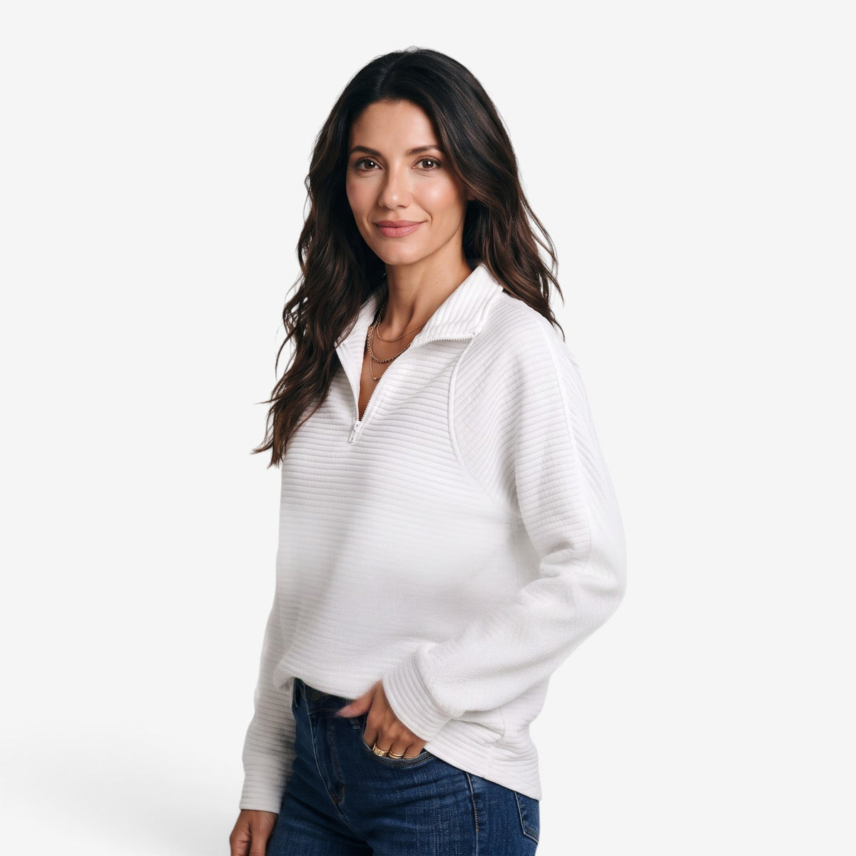 Sudadera con Cuello Alto y Cremallera