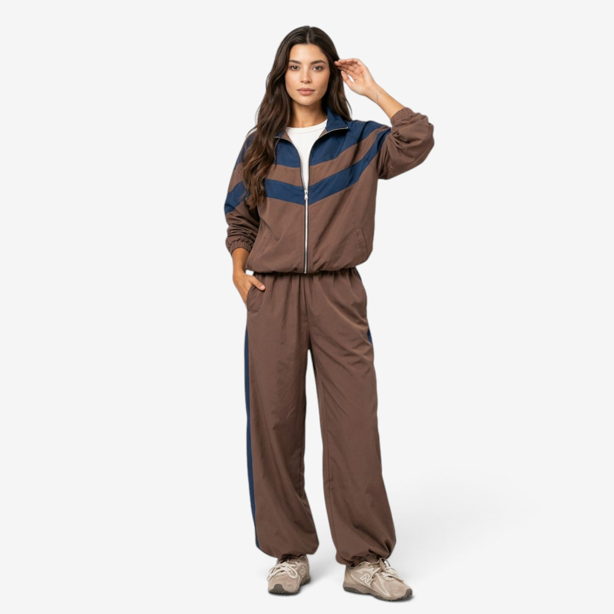 Conjunto Deportivo de Dos Piezas con Cremallera para Mujer