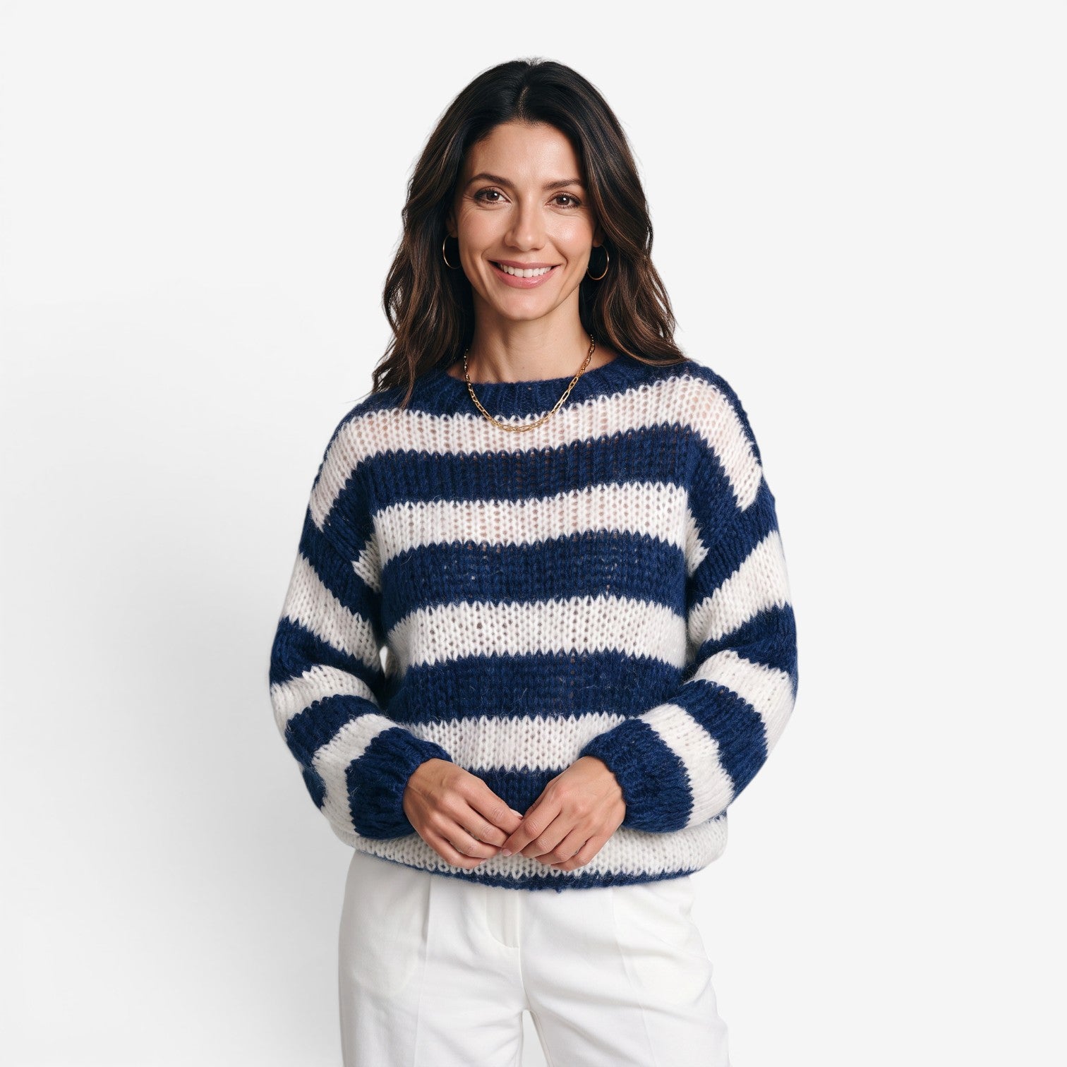 Jersey de Punto a Rayas para Mujer