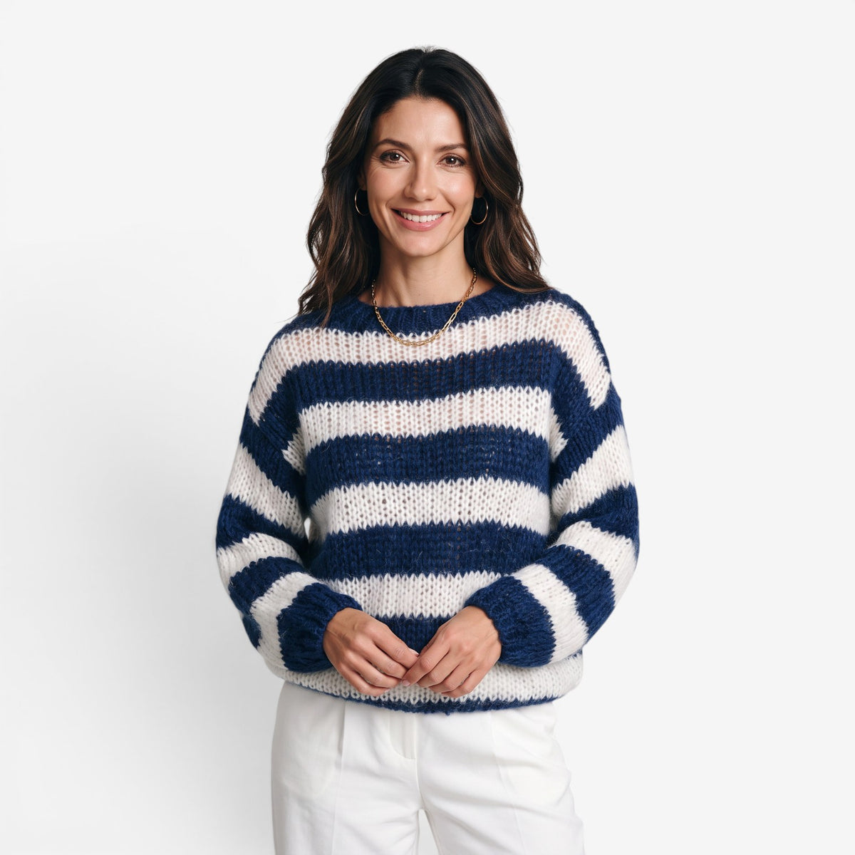 Jersey de Punto a Rayas para Mujer