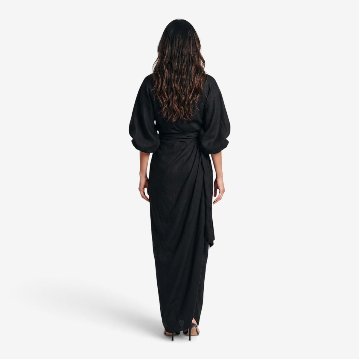 Vestido Largo Cruzado con Escote en V para Mujer