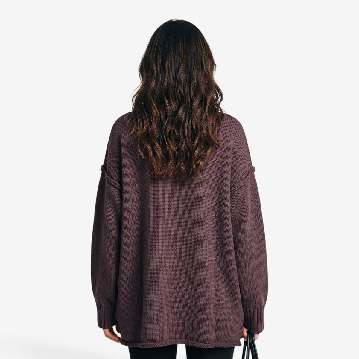 Jersey Oversize de Punto con Cuello Redondo para Mujer
