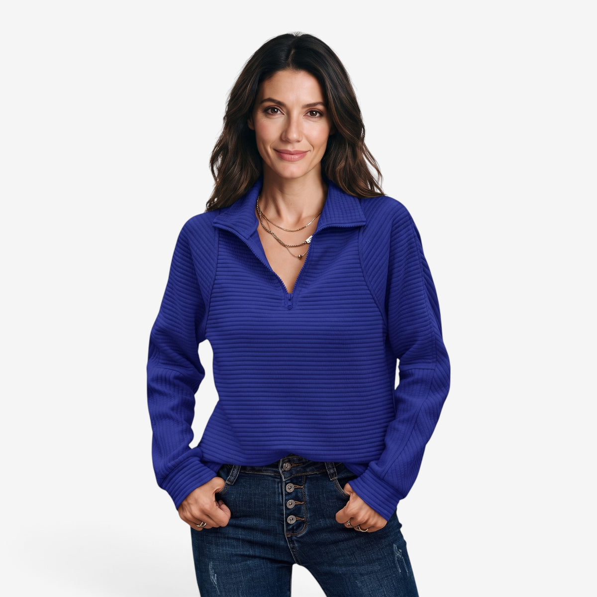Sudadera con Cuello Alto y Cremallera