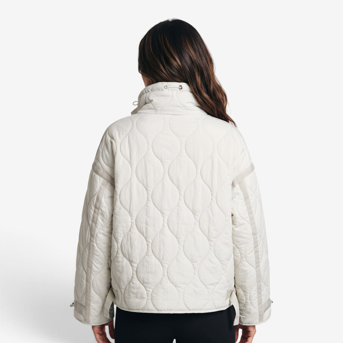 Chaqueta Acolchada con Cuello Alto para Mujer