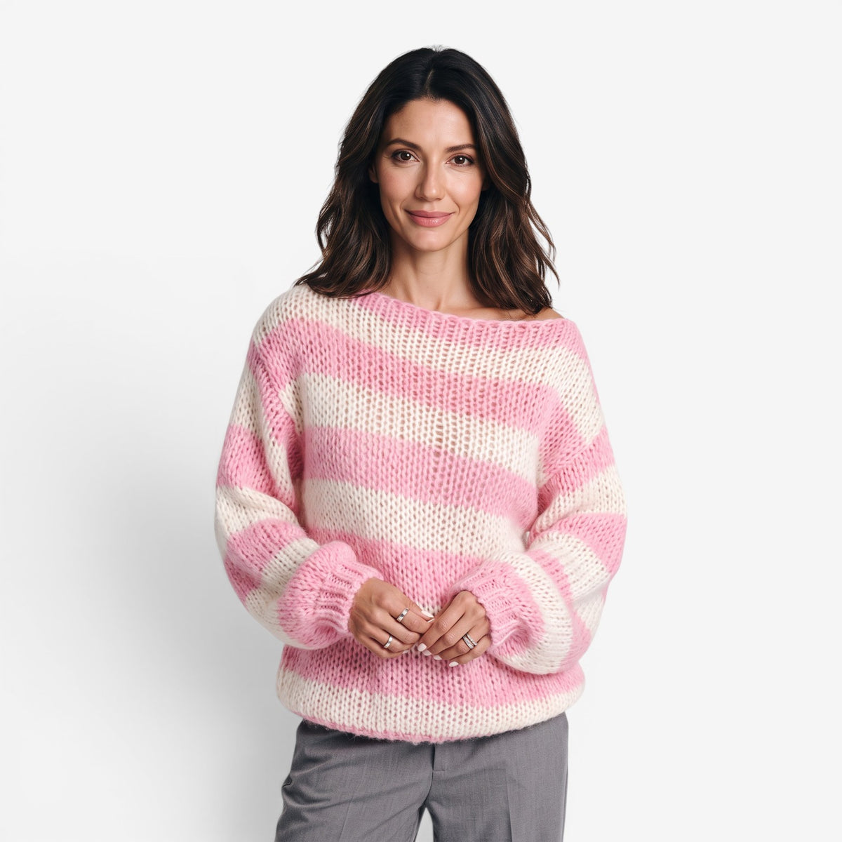 Jersey de Punto a Rayas para Mujer