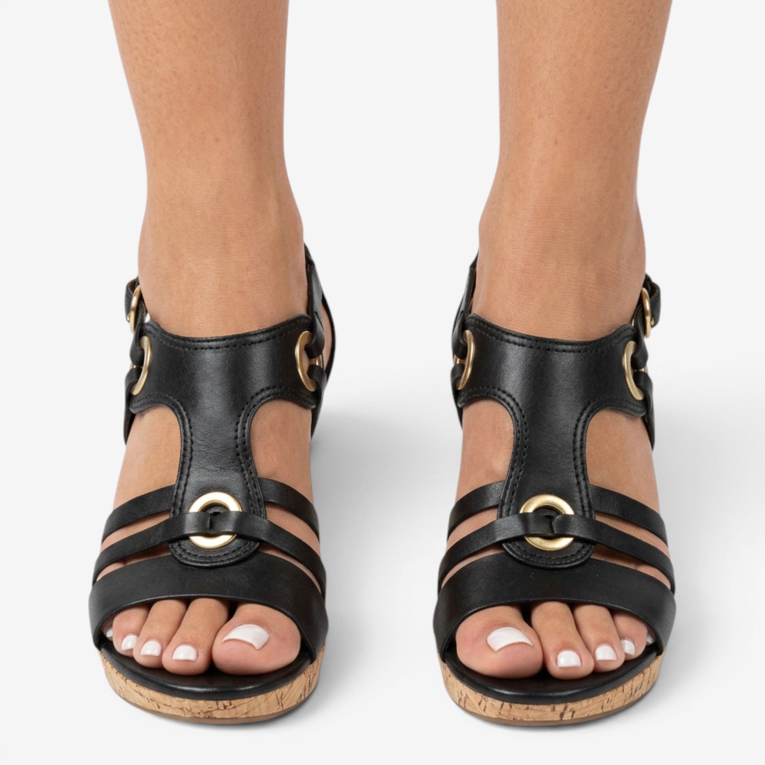 Sandalias Peep Toe de Tacón Ancho para Mujer