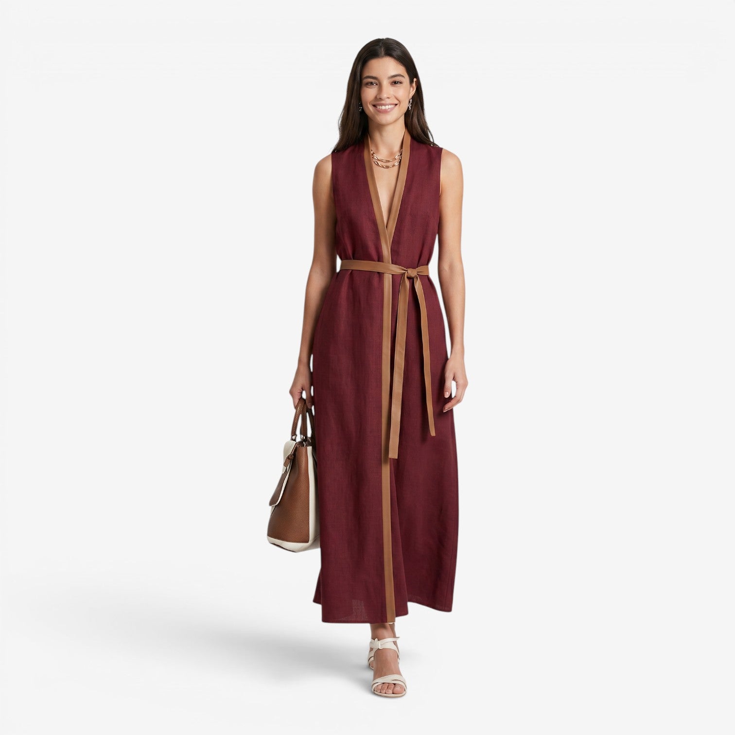 Vestido Maxi Color Block para Mujer