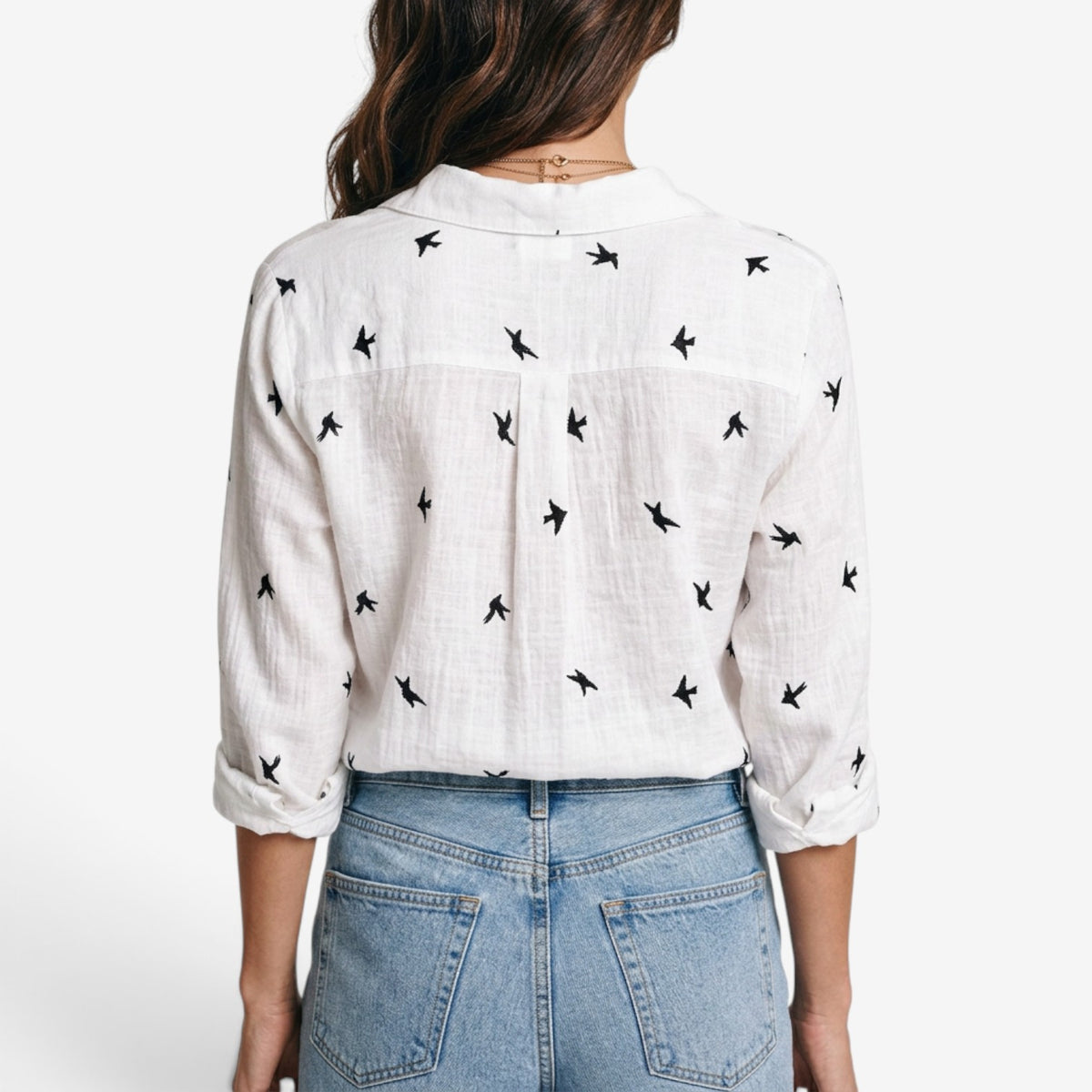 Camisa con Estampado de Pájaros para Mujer