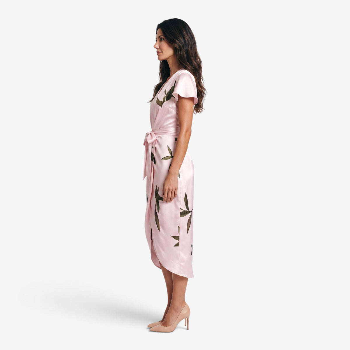 Vestido Midi Cruzado con Estampado Floral para Mujer
