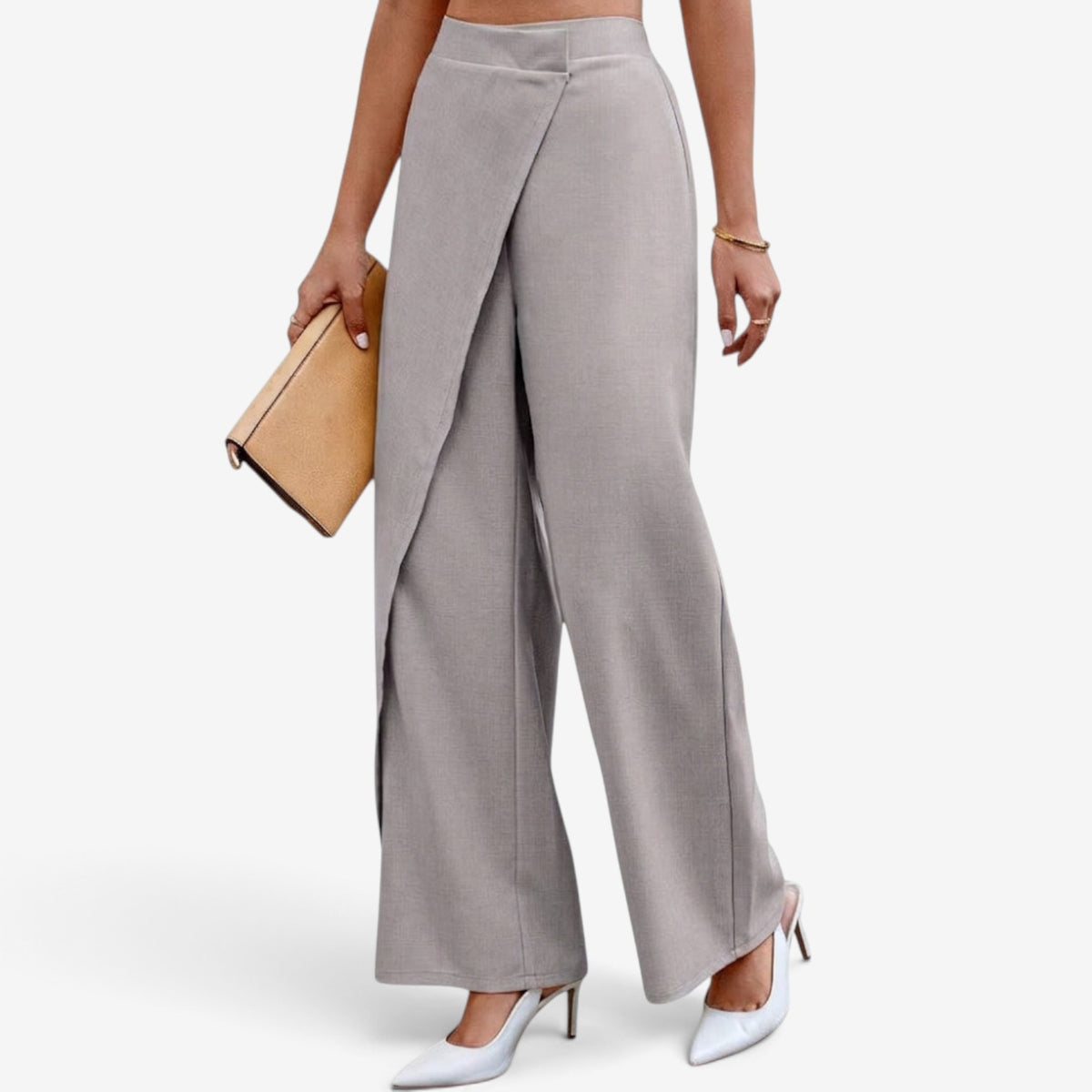 Pantalón Palazzo con Diseño Cruzado para Mujer