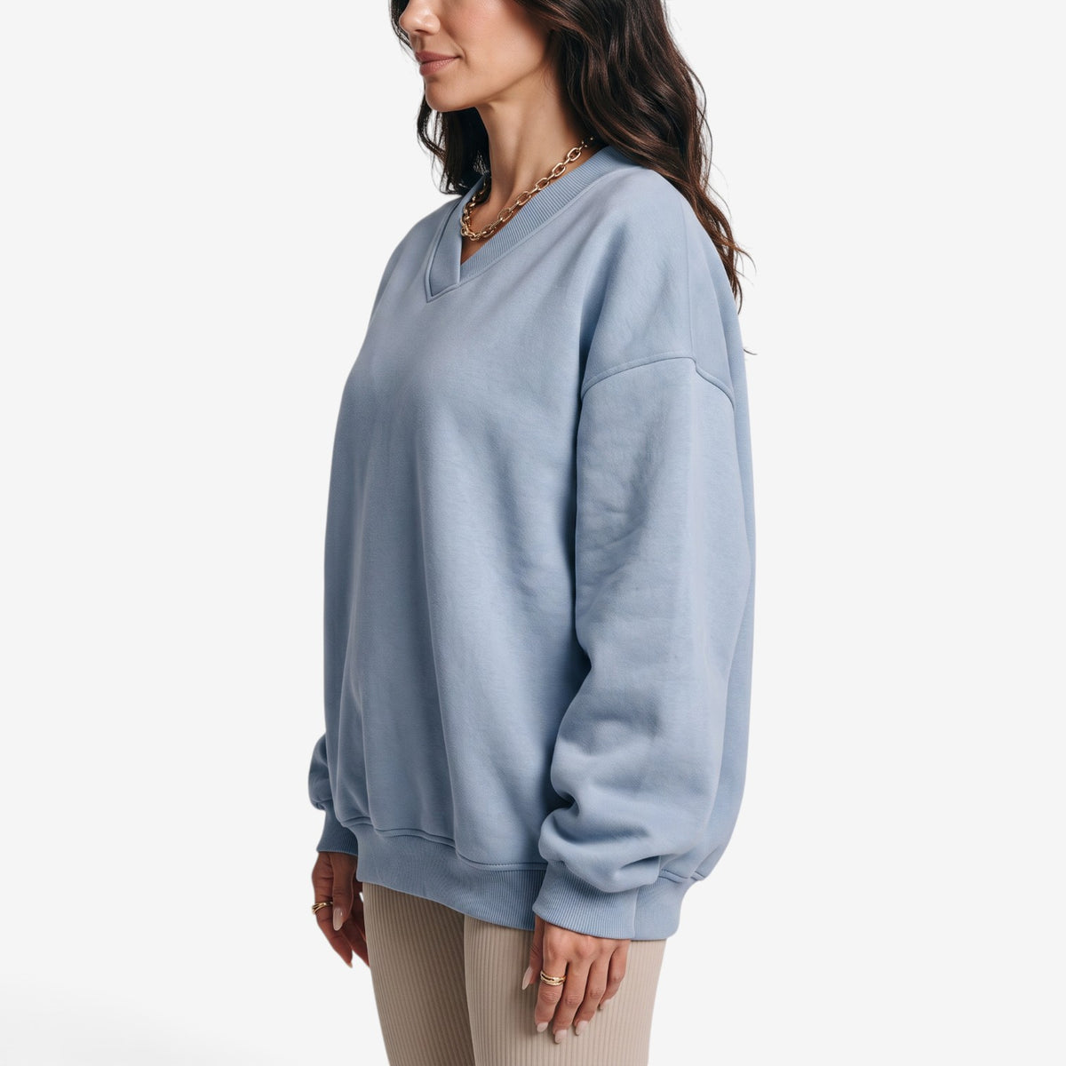 Sudadera Oversize con Cuello de Pico para Mujer