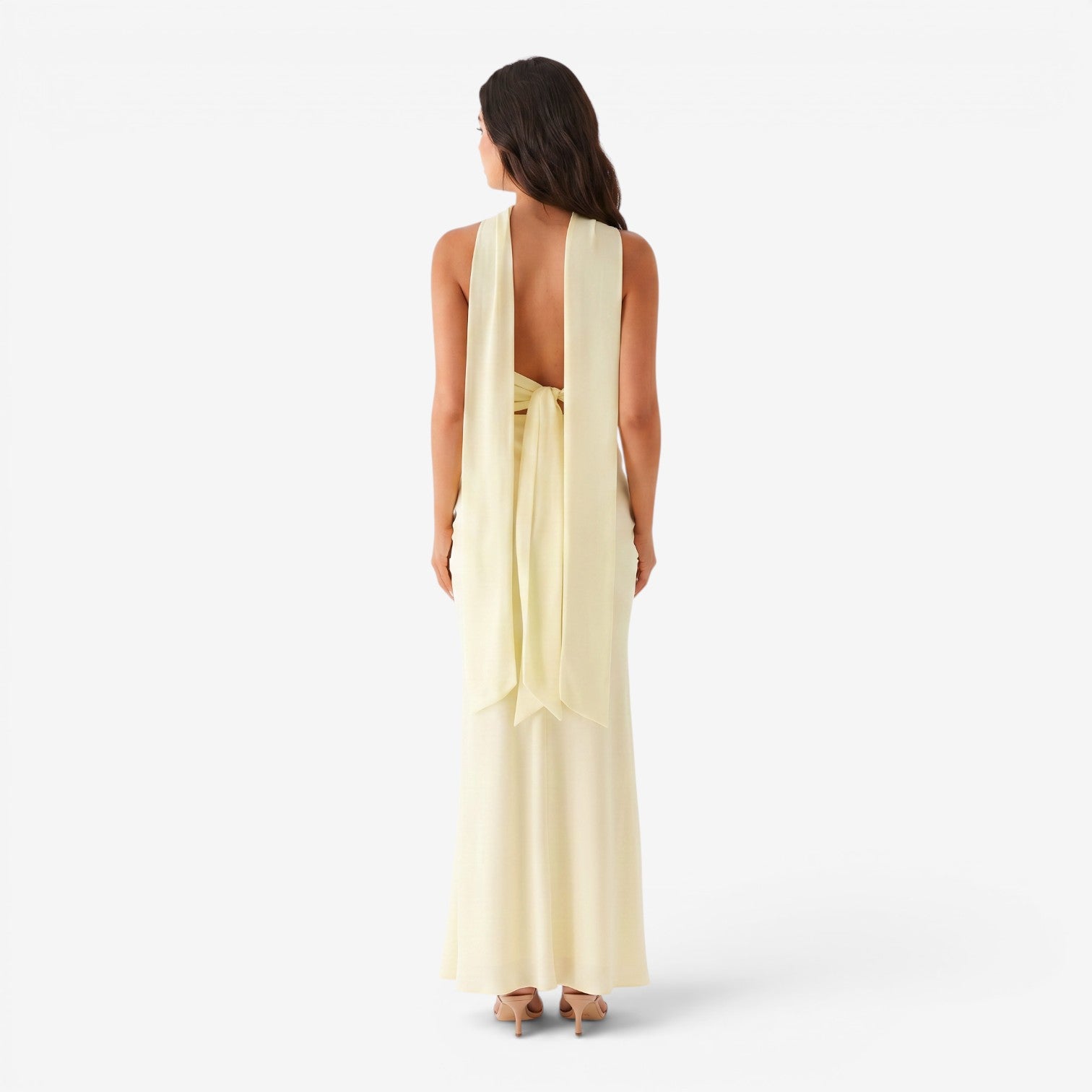 Vestido Maxi Bandeau con Flores 3D